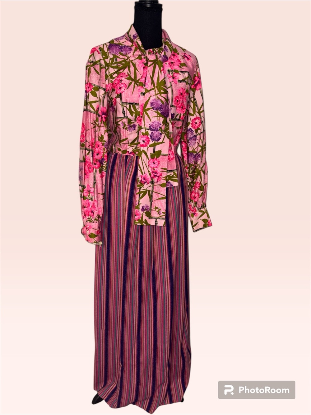 Vintage California Calliope 1960s Deadstock Floral Multicolor Pink/Purple SZ SM